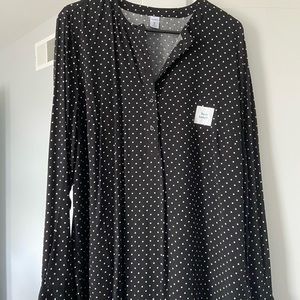 Black with white polka dot, long length